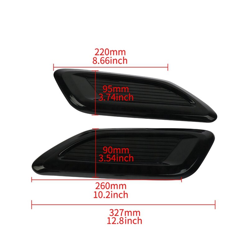 Pair Car Decorative Air Flow Intake Scoop Scoop Vent Bonnet Cover
