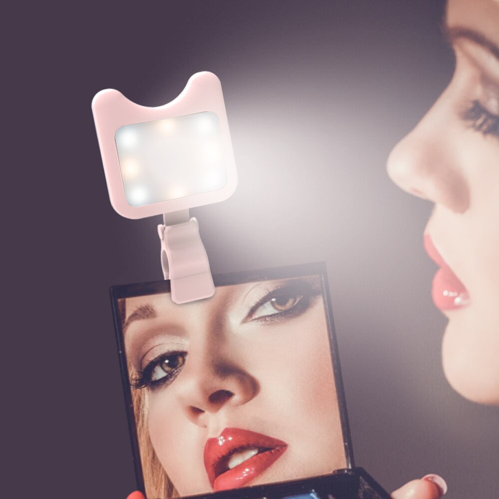 Apexel Universale LED Selfie Flash di Luce Clip-on Ricaricabile Portatile di 9 Livelli di Flash Ha Condotto La Luce per il iphone Samsung Huawei tablet
