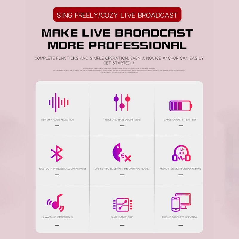 Live  r8 bluetooth sound card, audio interface, usb headset, living room microphone, webcast sound card for phone, computer, pc, singing