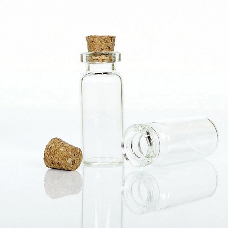 4 stks/partij 10ml Glas Decoratieve Fles Potten Met Kurk Huis Decoratieve Accessoires Mooie Mini Glas Decoratieve Fles Jar