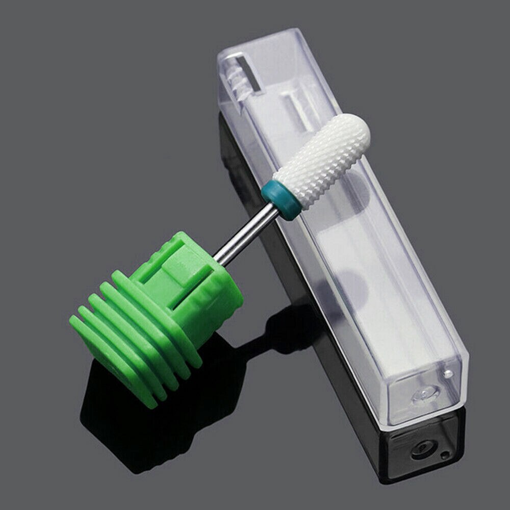 Milling Cutter For Manicure Ceramic Nail Drill Bits Pedicure Nail Polisher Rubber Remover Nail Tools Nail Sander Tip 2: Round head green