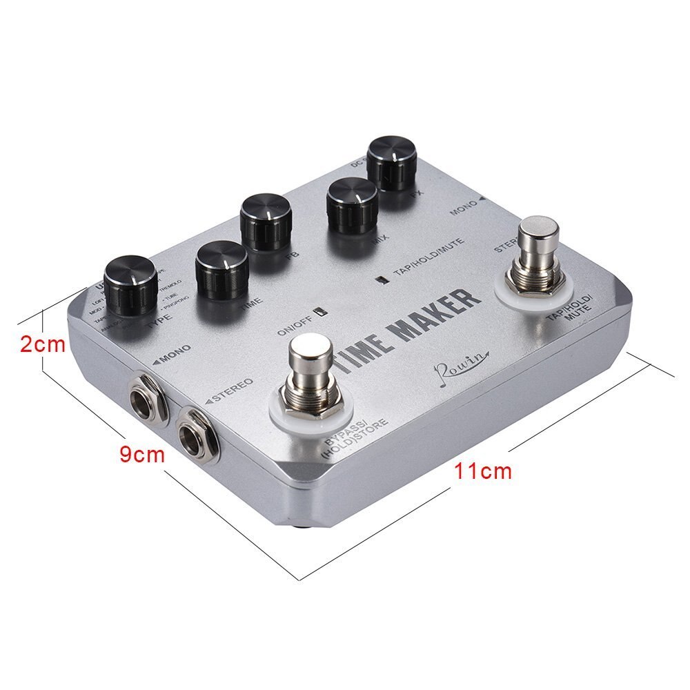 Rowin Time Maker 11 Types of Ultimate Delay Pedal for Guitar Bass with Tap Tempo 3 orders