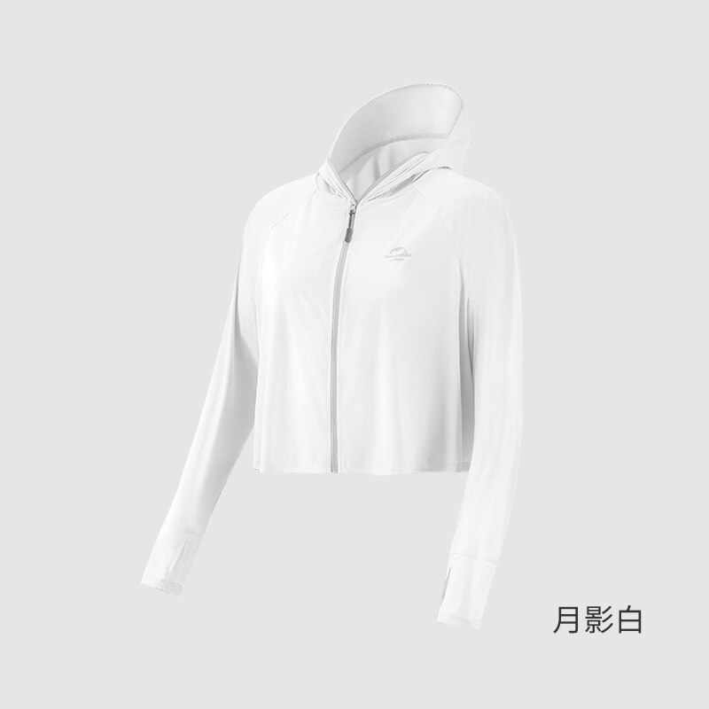 Naturehike Sun Protection Clothing Women&#39;s Summer Anti-ultraviolet Windbreaker Ice Silk Sunscreen Clothing Ultra-thin Skin Coat: White