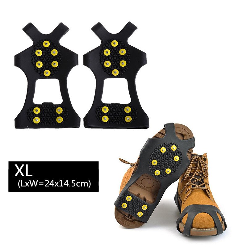 Stegjern sko dekker slitesterk 18 tenner er snø sko piggete grep klype stegjern klatring antiskli sko dekke: Styleb   xl 10 stud