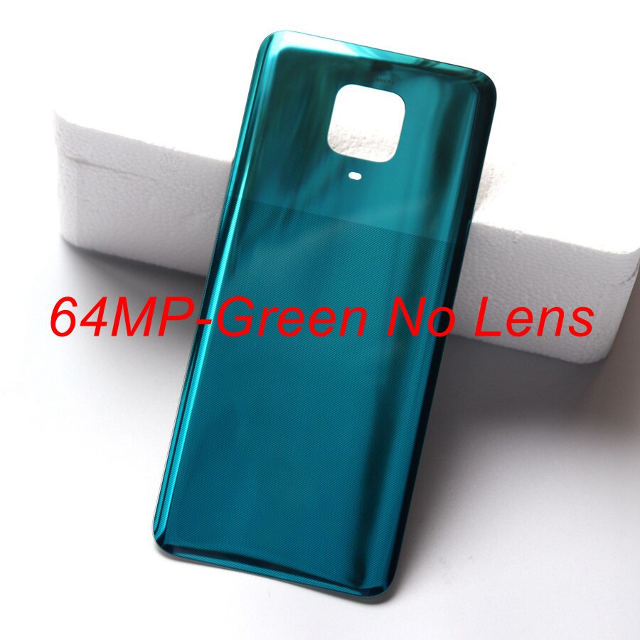 Back Glass Cover for Xiaomi Redmi Note 9 Pro 9S Battery Cover Rear Housing Door Glass Panel Case for Redmi Note 9S Battery Cover: 64MP-Green No Lens