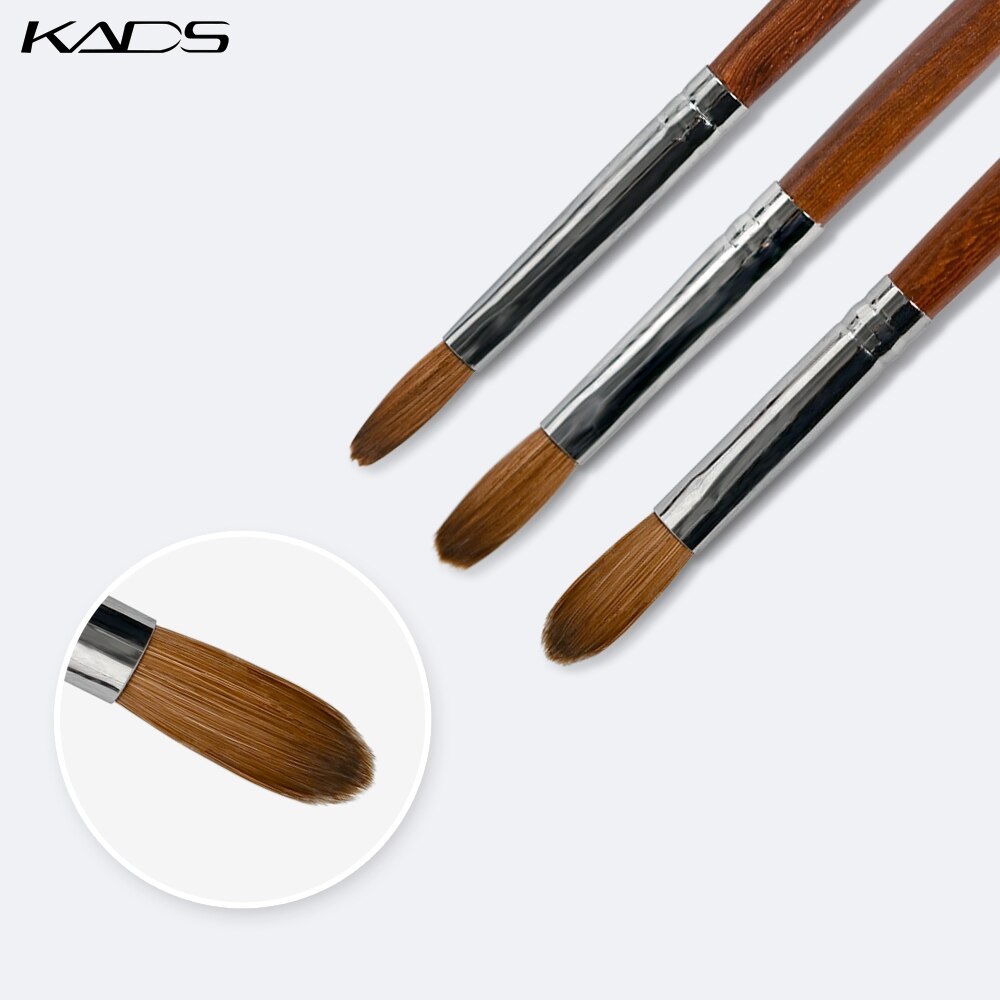 KADS 6# 8# 10# Pincel Kolinsky Acrylic Nail Brush Gel Poly Brush Crimped Head Red Wood Handle Manicure Brush