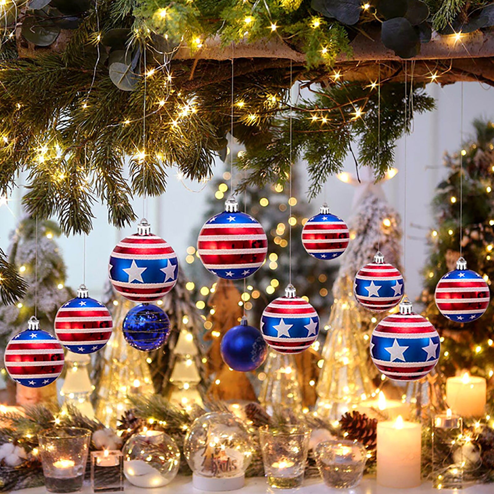 Anti-betonen-12 stücke Unabhängigkeit Schild Ball Ornament, Veteranen Tag Patriotischen Hängende Bälle Zappeln Spielzeug Pack Needoh freundlicher Erwachsene