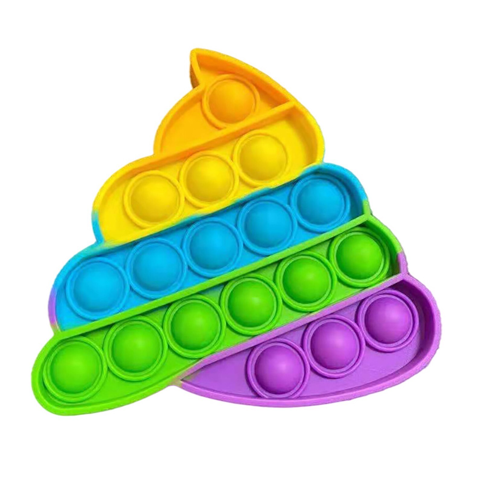 Rainbow Fidget Push Popss Bubble Sensory Squishy Stress Reliever Autism Needs Anti-stress Popss It Adult Children Squishy Toys: N