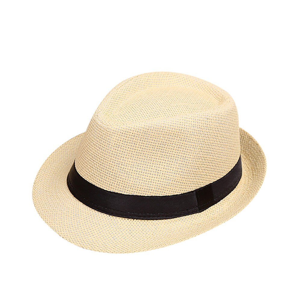 Kinder Sonnenhut Kinder Sommer Strand Stroh Hut Jazz Panama Trilby Fedora Hüte Britischen Cap Atmungsaktiv Baby Hüte Mädchen Jungen Sonnenblende