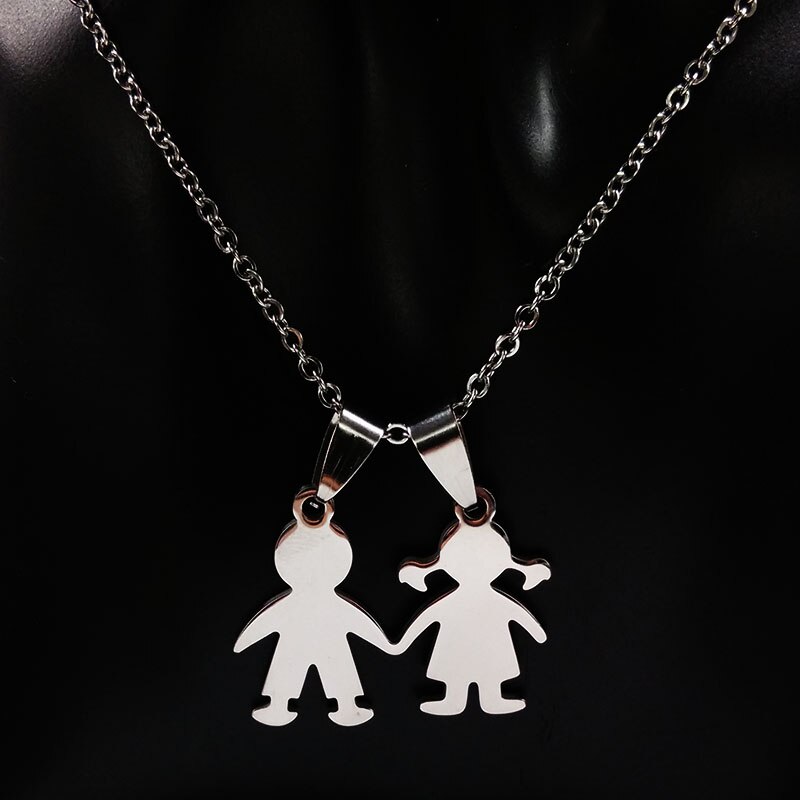 Collares de acero inoxidable para niños y niñas, collar con colgante de Mama para mujeres, hombres y niños, joyería para hombres y mujeres, N524S01