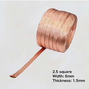 1m 2.5 kvadrat  to 185 kvadrat bredd 6mm-60mm tjocklek 1.5mm-10mm koppar flätad koppar ledande tejp koppar anslutningstråd: 2.5