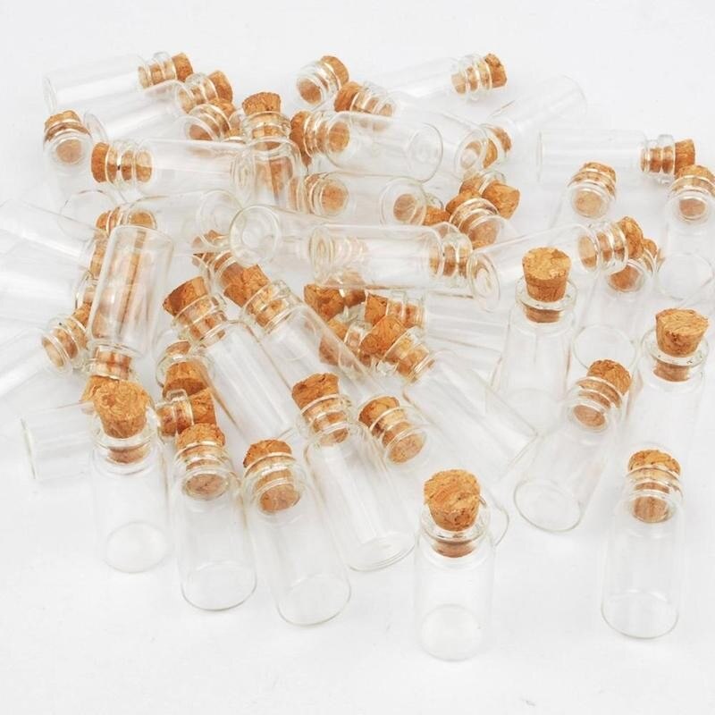 10 stücke Glas Flasche Mit Verbund Kork Rohr Flasche DIY Halskette Flasche Lagerung Mit Holz Stopper Kork Verschlossenen Rohr Flaschen