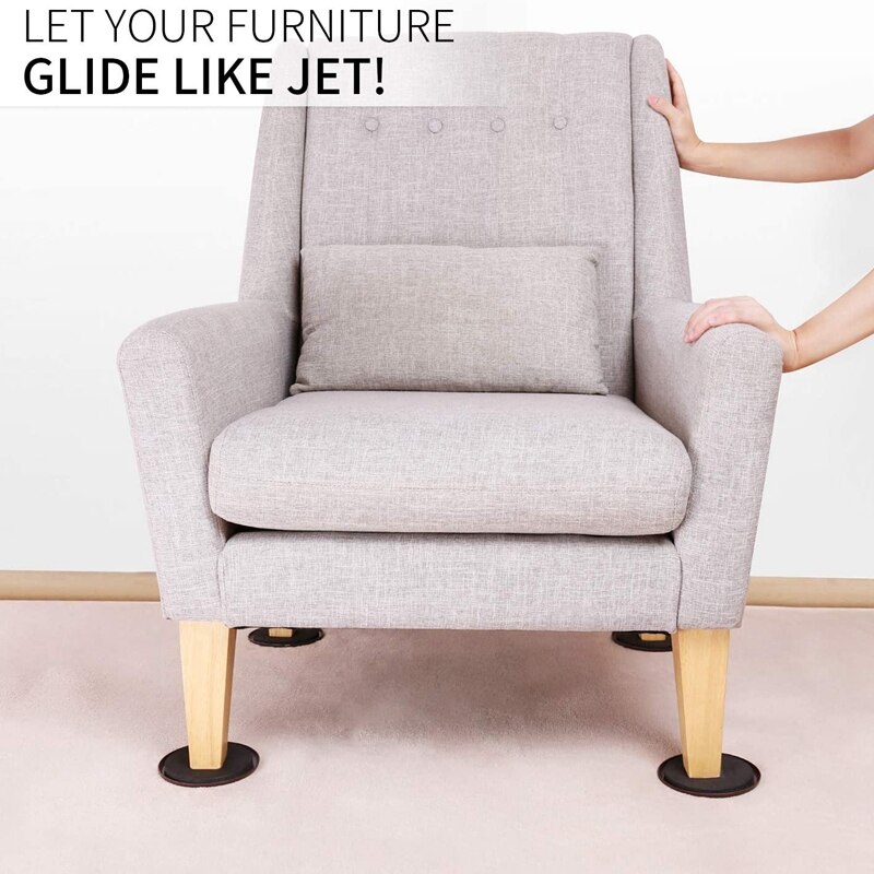 Cursori e alianti per mobili riutilizzabili da 16 pezzi da 3.5 pollici per superfici di moquette mobili in movimento facilmente con cursori per mobili