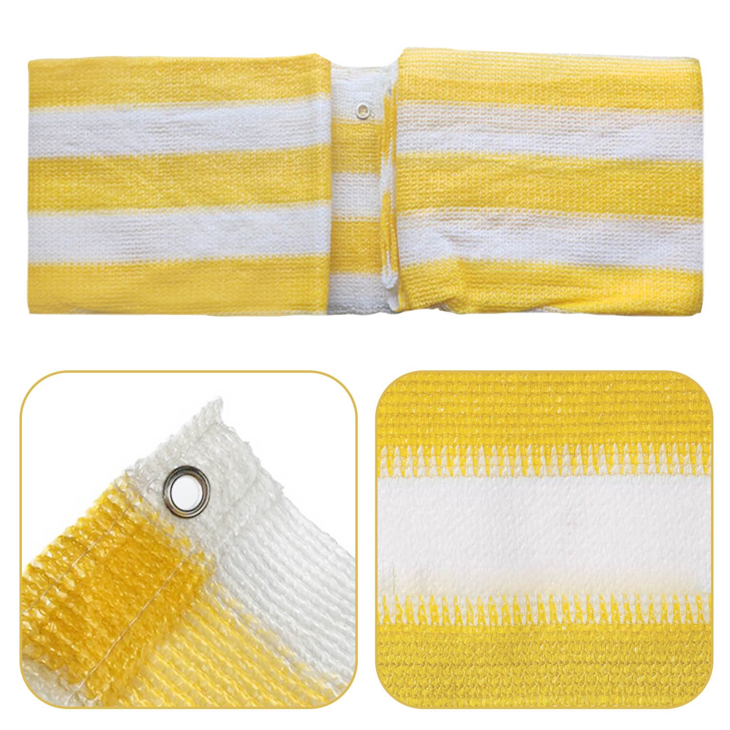 Stripe Patio Awning Sunshade Sail Outdoor Waterproof Rain Sun Shelter Canopy Top Cover for Camping Beach Lawn Garden 3 x 16ft