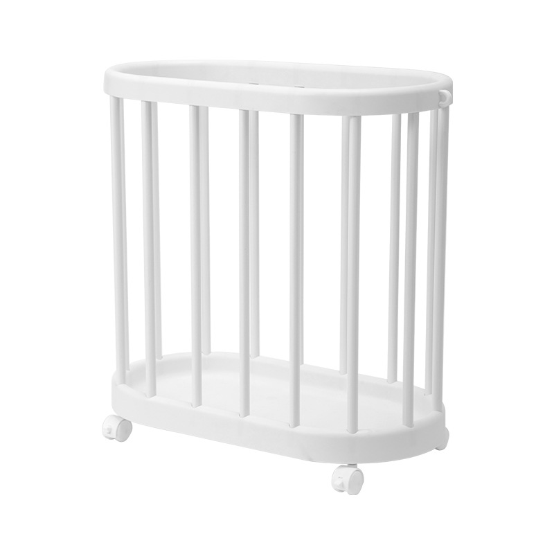 1PC Large Household Laundry Basket,Multi-functional Storage Organizer with Casters, Suitable for Yoga Mat&Racket Storage Basket: WHITE