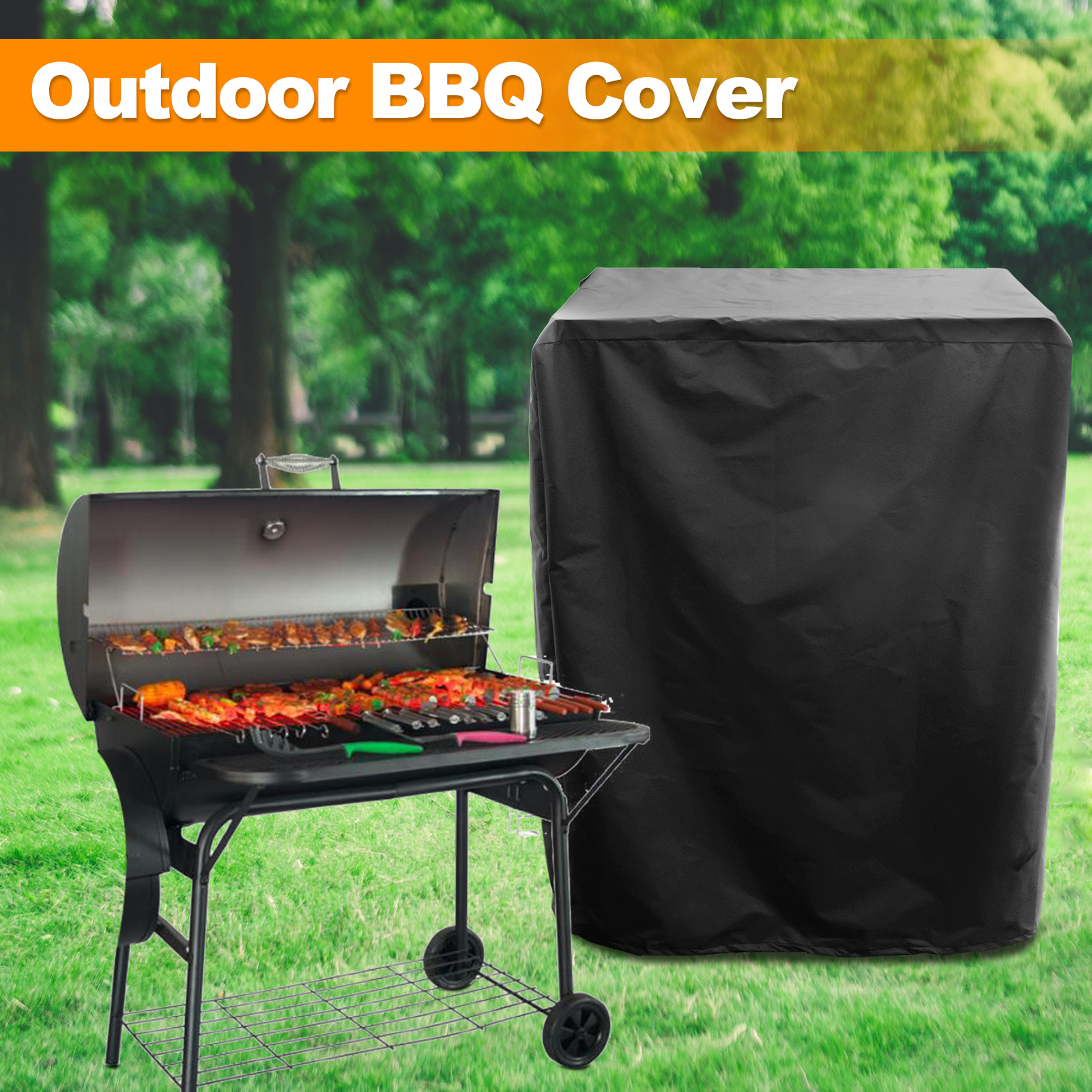 Grill Cover Round Rectangle Outdoor Waterproof Oxford Cloth Stove BBQ Protective Covers Heavy Duty Dustproof Garden Accessories