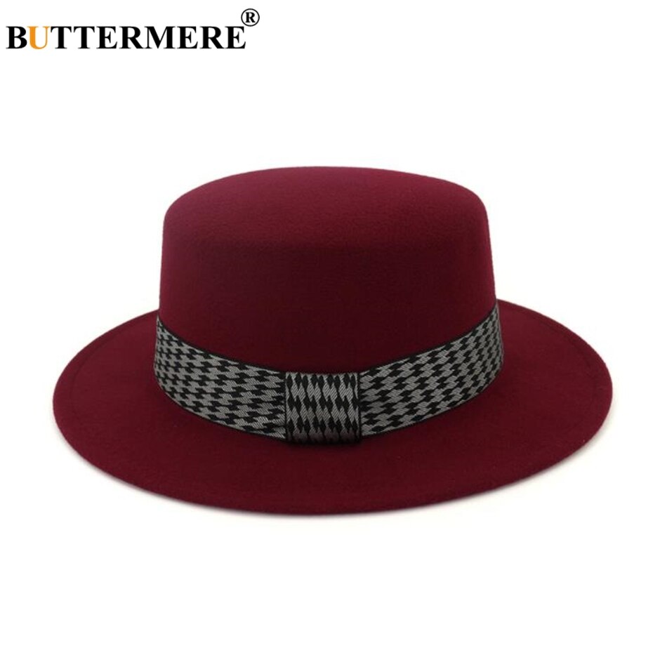 Buttermere Rode Fedora Hoed Voor Vrouwen Wol Schipper Vilten Hoed En Cap Britse Stijl Vintage Vrouwelijke Wollen Jazz Hoed