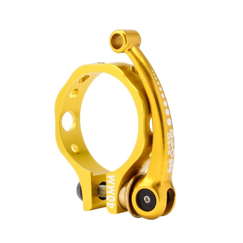 MUQZI Folding Bike Seat Post Clamp Ultralight Aluminum Alloy Quick Release Seatpost Collar 40mm for Folding Bikes: Gold