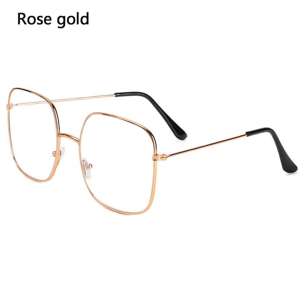 Unisex Anti-blue Light Glasses Computer Goggles Radiation Protection Eyeglasses Gaming Reading Flat Mirror Eyewear: C-rose gold