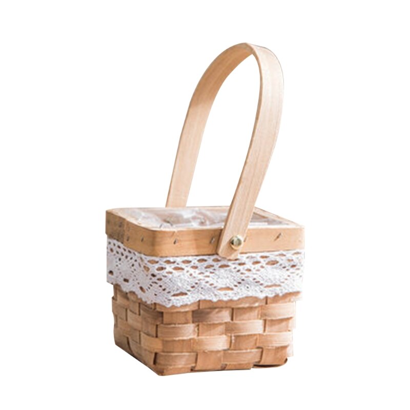 Handgemachte Natürliche Rattan Gewebt Blume Hand Korb Heimat Küche Garten Gemüse Lagerung Container Pflanzer Halfter