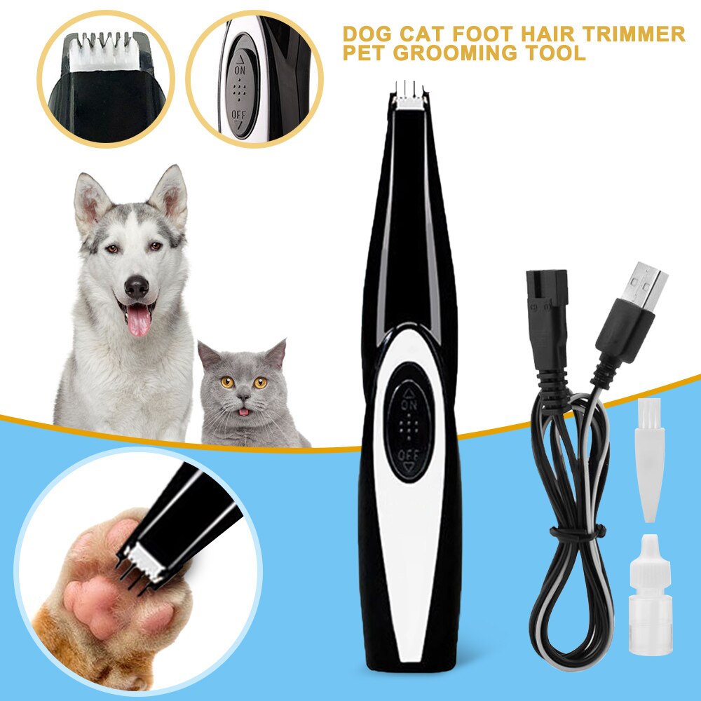 Husdjur hund katt nagel hår trimmer slipmaskin trimning elektrisk klippning skärmaskin usb laddning husdjur frisyr tass rakapparat klippare: Typ 1 svart