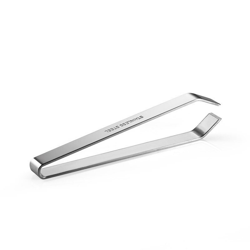 1PCS Stainless Steel Fish Bone Tweezers Remover Pincer Puller Tongs Pick-Up Seafood Tool Kitchen Tweezer: Flat incision