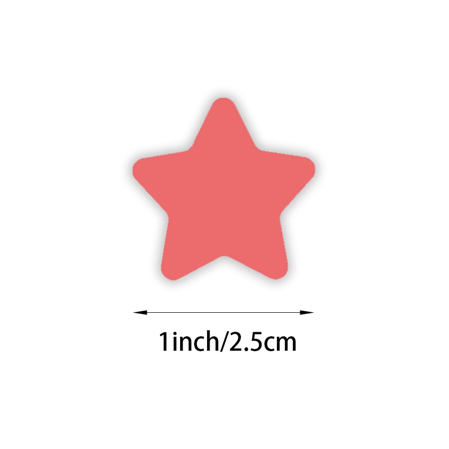 Rouleau d'autocollants étoiles à cinq points, 500 pièces, différentes couleurs, étiquette de récompense pour enfants, papeterie faite à la main, DIY bricolage: Salmon