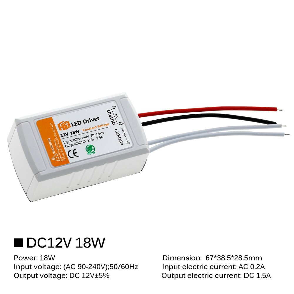 Dc 12v led driver 18w 36w 72w 100w lys transformatorer led driver til led strip lys 12v strømforsyning adapter