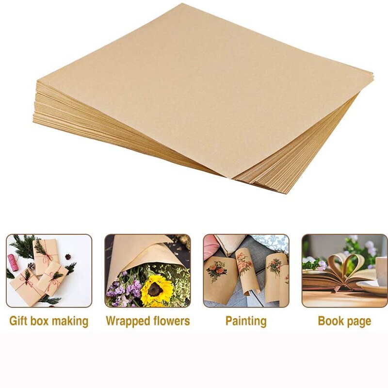 100pcs A4 Kraft Paper Sketchbooks for Drawing Watercolors Paper Painting Craft Paper Thick Paperboard