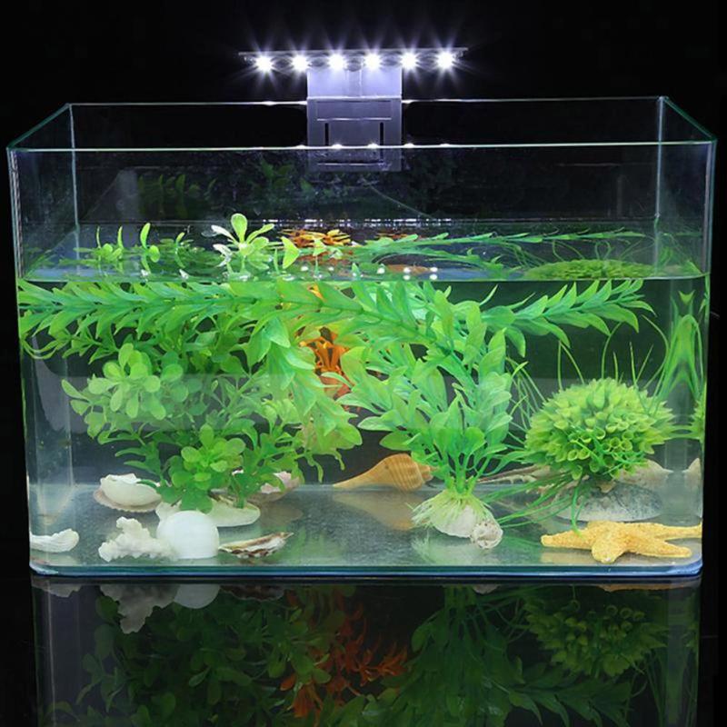 Lámpara de acuario superfino de 5W, Luz LED resistente al agua para pecera, plantas acuáticas, iluminación con Clip, suministros para peces