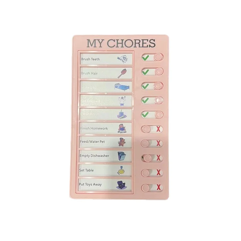 Schedule Organization Note Card Punch Card Device for Notes Daily Task Planning Portable Memo Checklist Elderly Child Note Board: plum