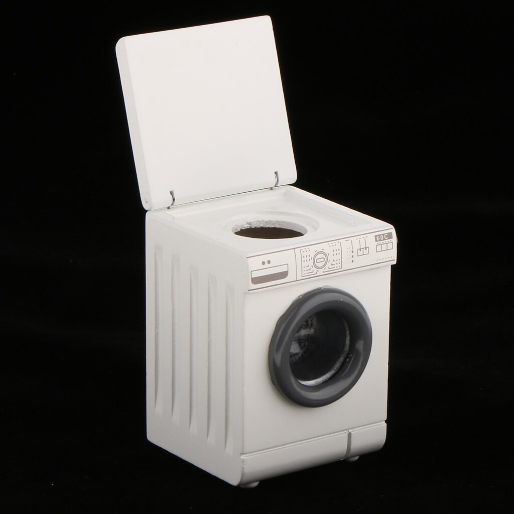 Roller Washing Machine for Dollhouse Miniature Laundry Room Miniature 1/12 Mini Furniture Model of Household Appliances
