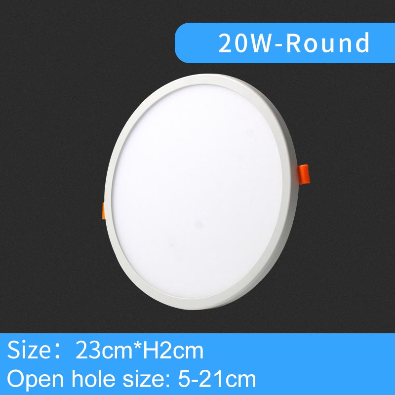 Led Panel Light Ultra Dunne Verzonken Downlighters 6W 8W 15W 20W 220V 230V Ronde vierkante Plafond Panel Lamp: 20W-Round / 3000K-warmwhite