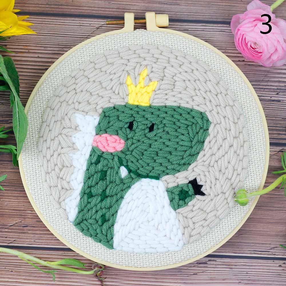 Kit de broderie de fil à aiguille fait à la main, ornement d&#39;art, bricolage artisanat, cerceau, point de croix, poinçon, fleur: 3