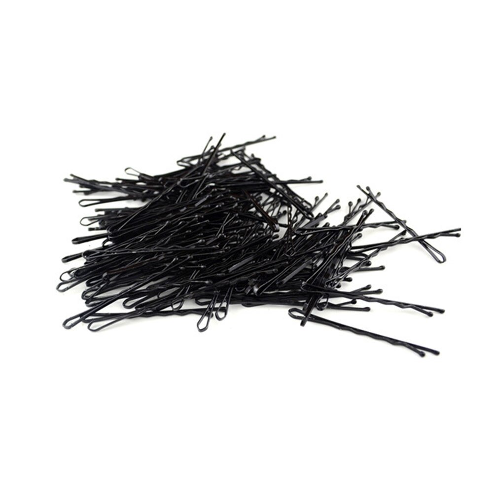 Lote de 100 Uds. De Clip pequeño para el pelo, horquilla negra con Forma de palabra de alambre que contiene pinzas para el cabello para mujer, accesorios de estilismo