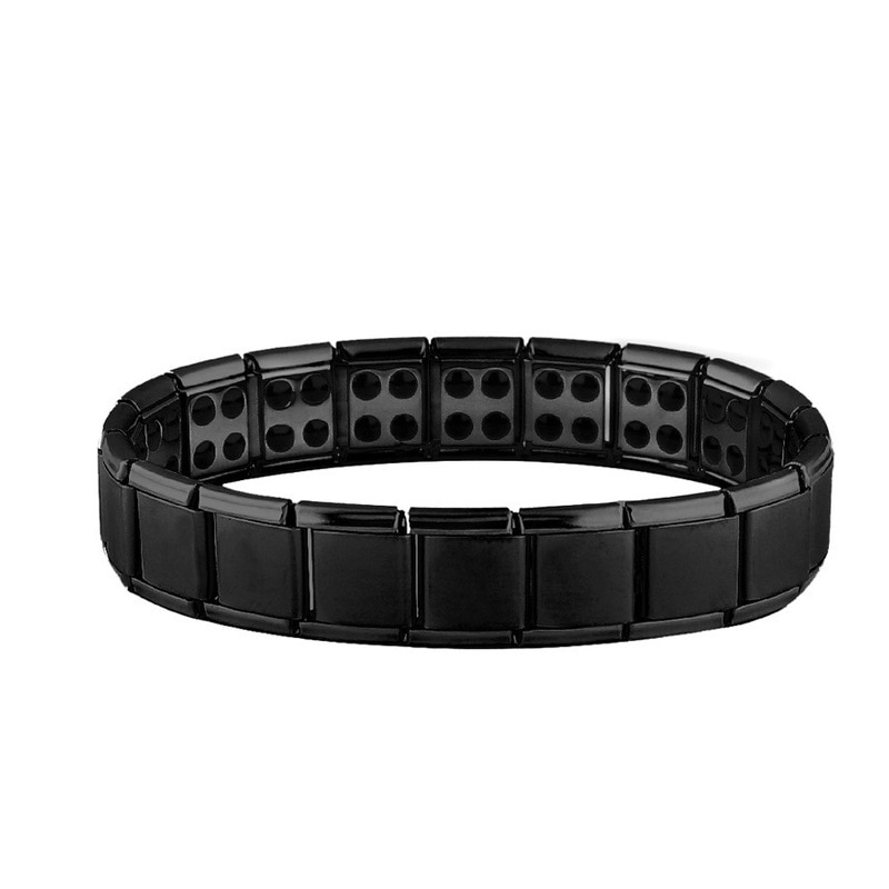 Gezondheidszorg Gewichtsverlies Magnetische Therapie Elemental Armband Artritis Pijn Gezondheid Energie Bio Magnetische Mannelijke: Black double row