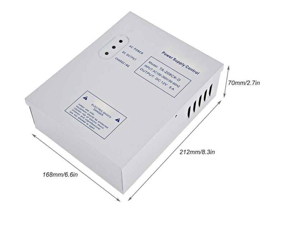 208CK-D AC 110-240V DC 12V/5A Access Control Uninterrupted Power Supply Box Door Access Control System Switching Supply Power