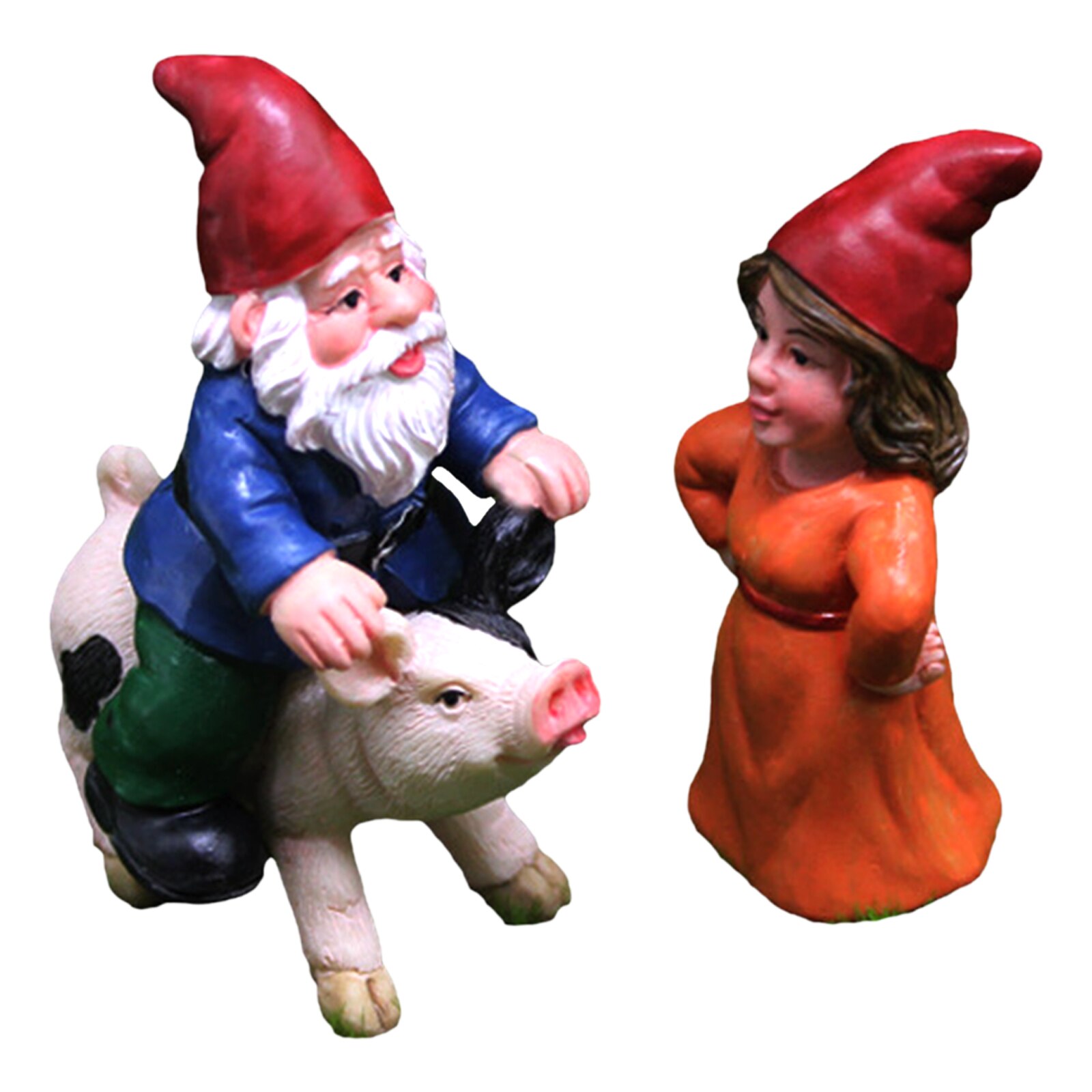 Funny Gnome Ornaments Garden Gnome Statues Resin Dwarf with Cannon Sculpture Yard Decoration Home Garden Statue Decoration