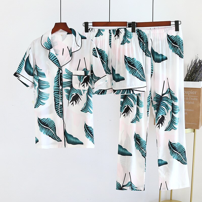 Maternity Women Clothes Summer Breastfeeding Pajamas For Pregnancy Women Cotton Short Sleeve Top+Short 3pcs Outerfit: 2 / L