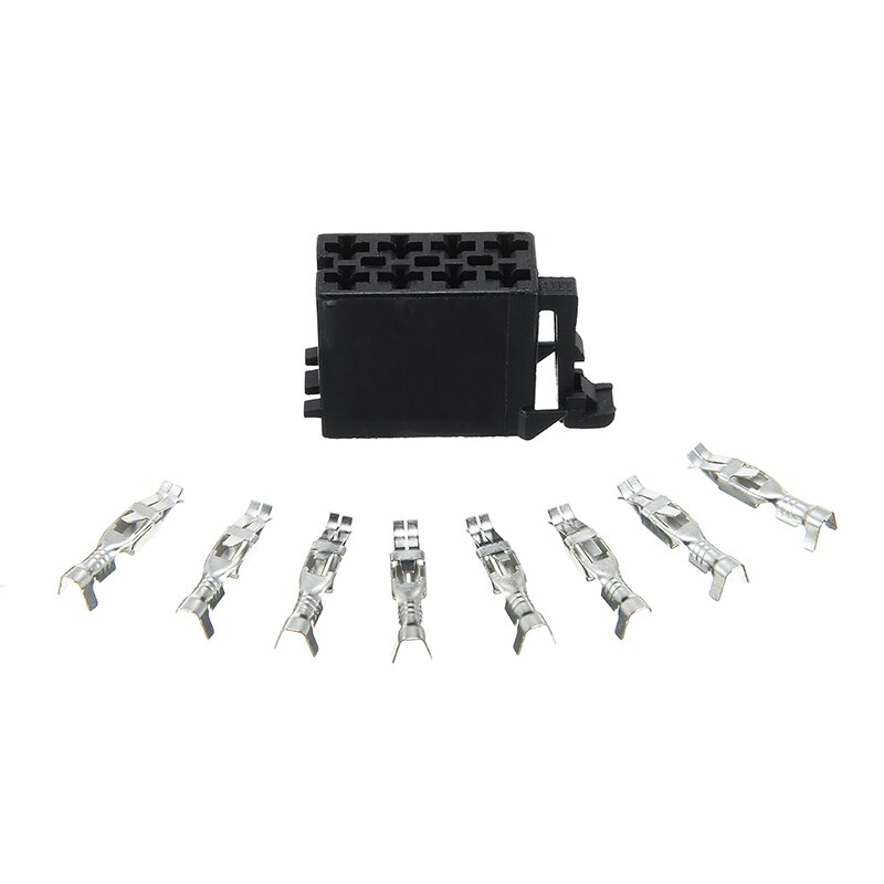 2pcs Black Brown 8 Pin Male ISO Car Stereo Radio Wiring Harness Connector Adaptor Block Loom with 18pcs Female pins