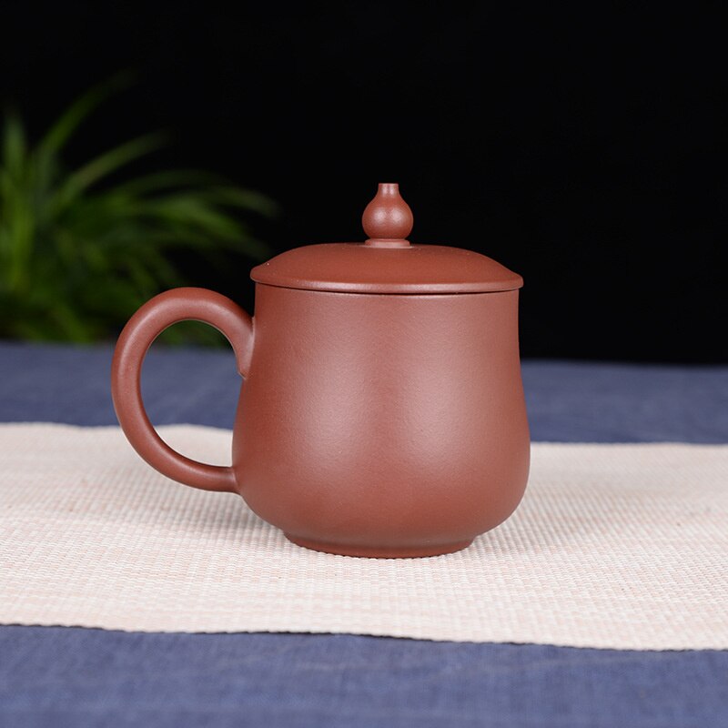 370Ml Yixing Paarse Klei Mok Met Deksel Kit Hand Geschilderd Pruimenbloesem Grote Capaciteit Ruwe Erts Zisha Cup Kantoor master Puer Thee Cup