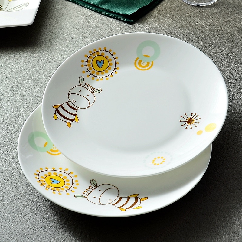 8 inch, bone china diner platen, leuke cartoon , keramische kids lader platen, buffet-gerechten voor chidren partij, servies