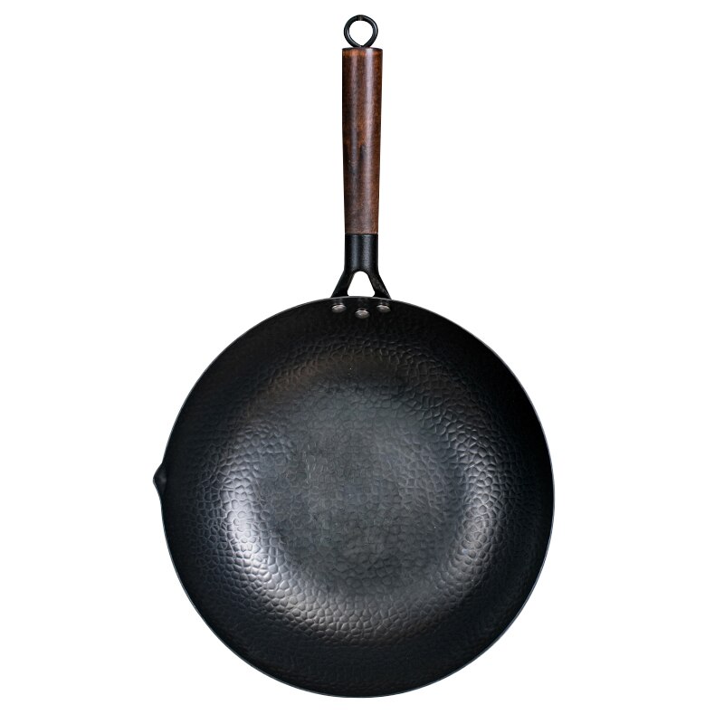 32Cm Chinese Traditionele Ijzeren Wok Non-stick Pan Kitchen Cookware Non-Coating Pan Met doos: Single pan