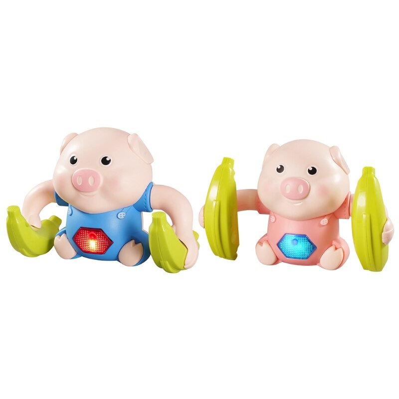 Electric Rolling Induction Learn to Talk Cute Pig Toy Voice Control Tumbling