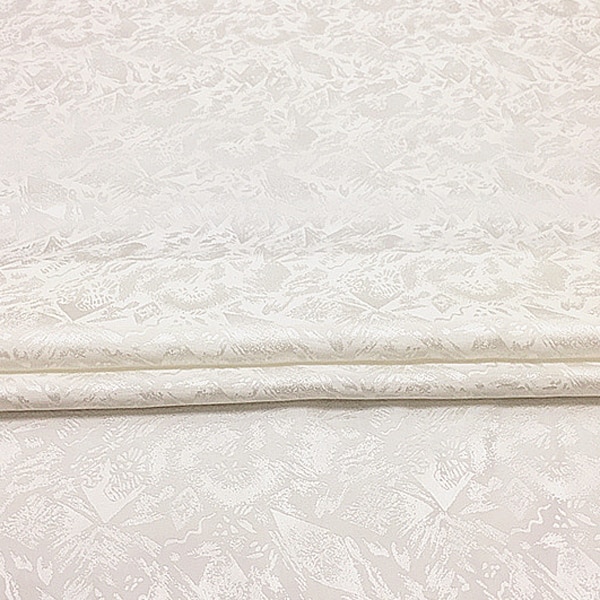 Hvid jacquard ren silke stof 100%  silkestof 16 momme 112cm, sff 191