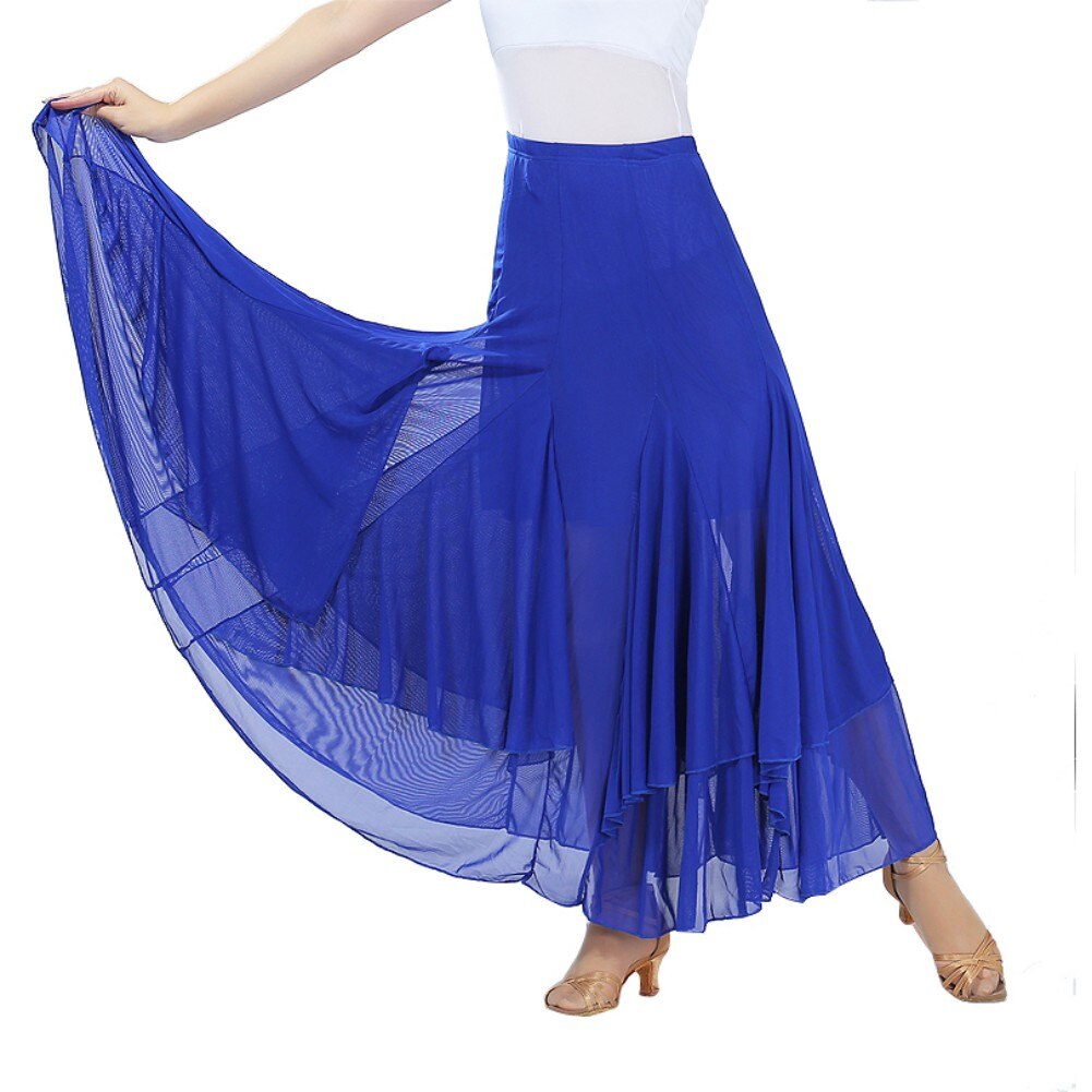 moderne danse jupe paillettes fleurs jupes Tango salle de bal valse danse jupe pour femmes dame adulte fête demi-longueur jupe