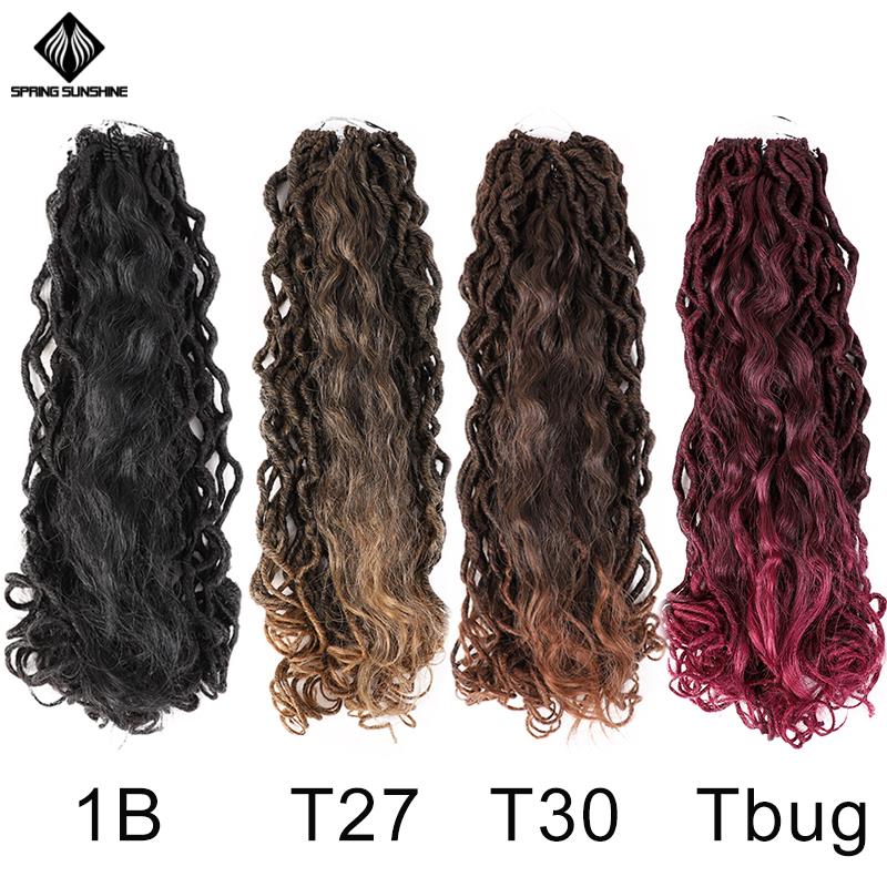 Ombre Goddess Mermaid Faux Locs 20inch 18Root Bohemin Crochet Braid Hair Braids Synthetic Braiding Hair Extension For Women