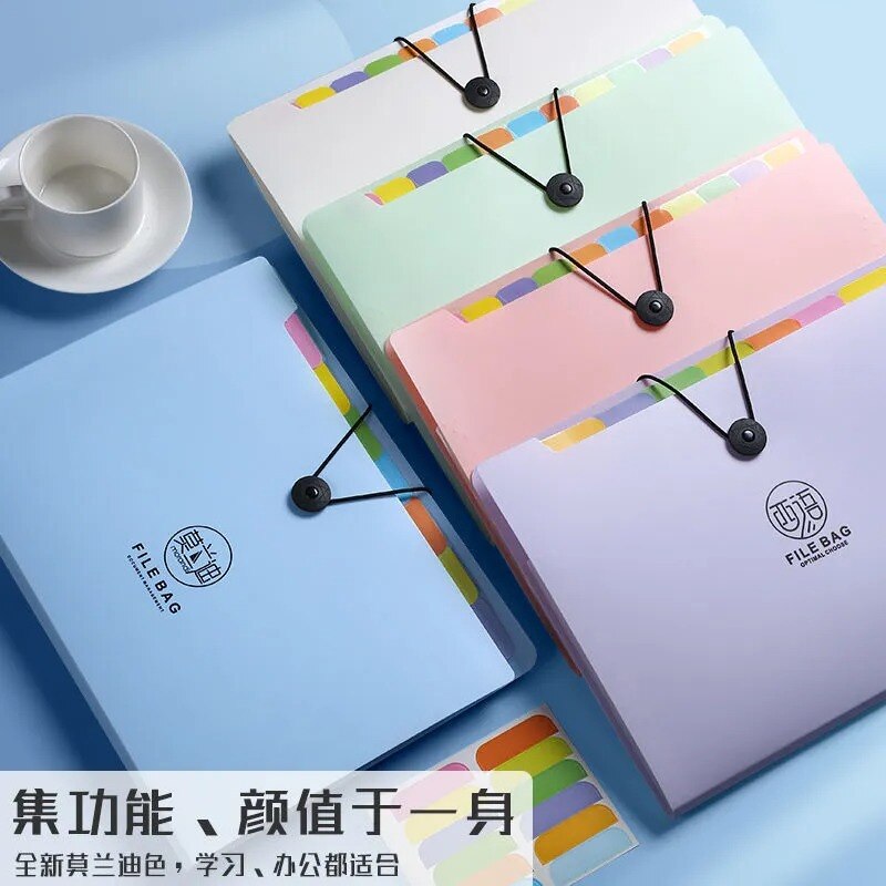 Small Expanding File Folder With 12 Pockets Receipt Organizer Folder Accordion Folder Office Document PP Wallet Case Waterproo