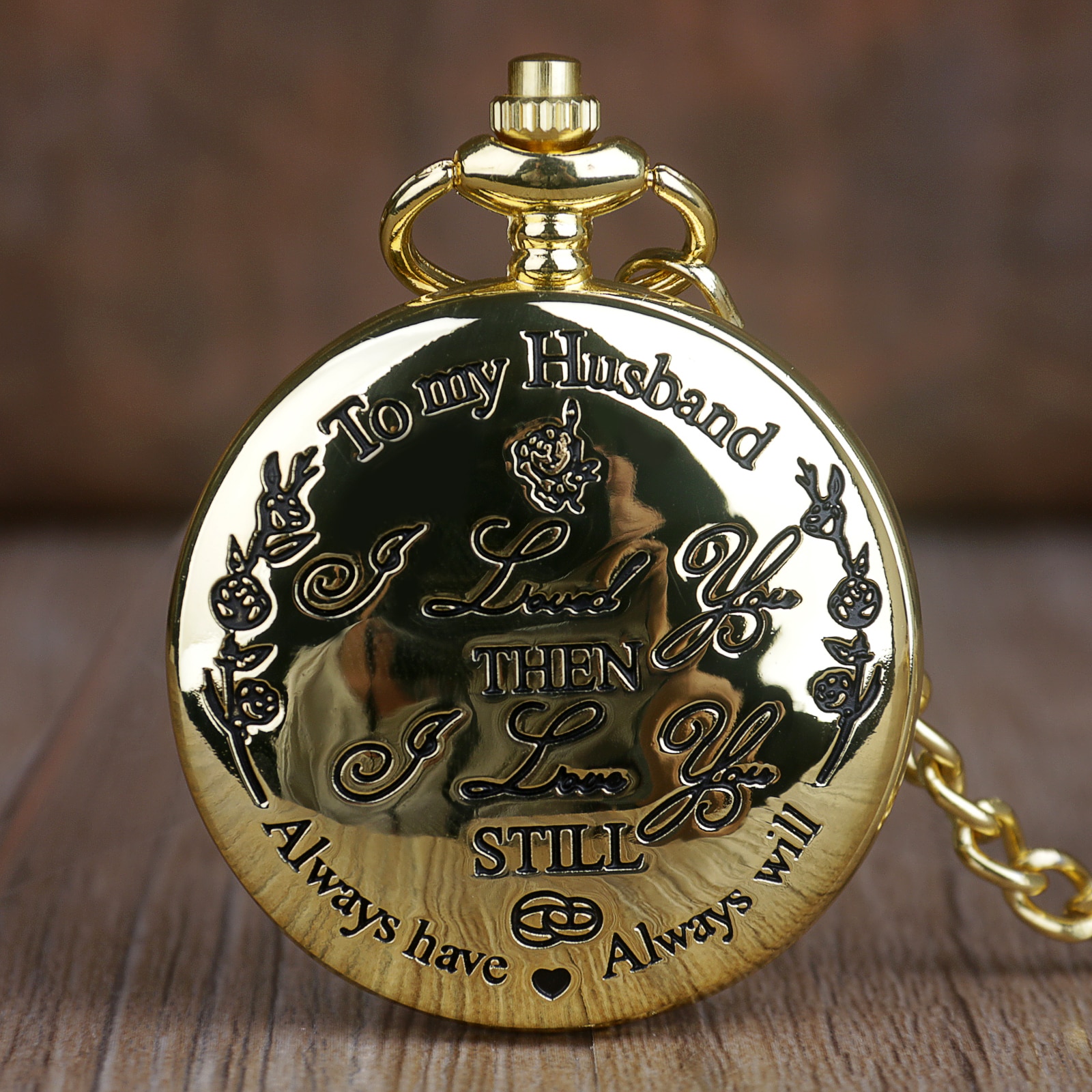Steampunk till min man kvarts fickur vintage fob chain fickur bäst för älskare make fob klocka med kedja