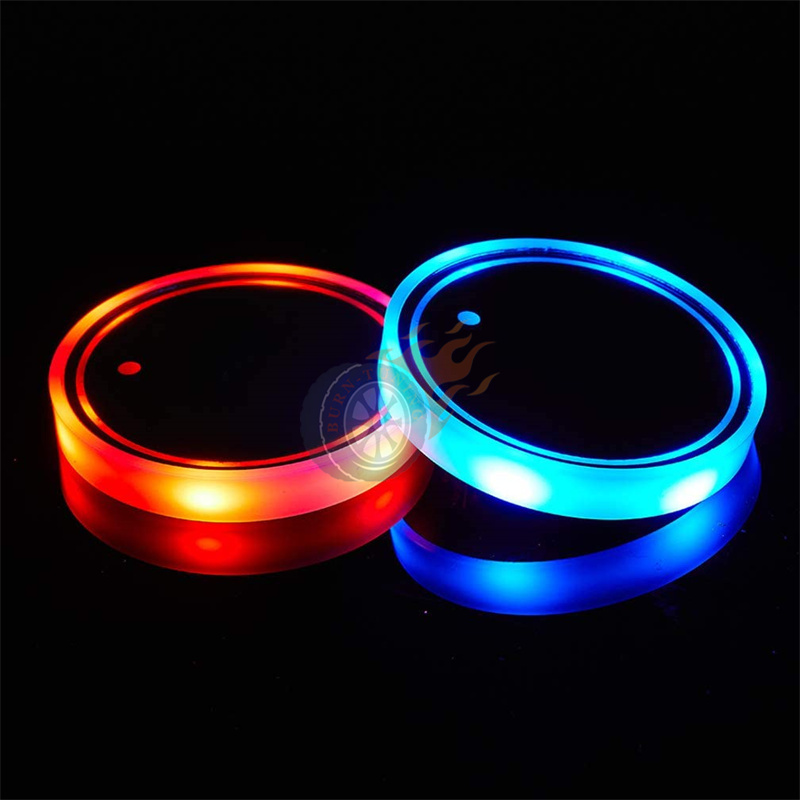 Alfombrilla LED para portavasos de coche, accesorio para BMW 320i, 330i, F30, E90, E92, F10, F90, G30, 525i, G20, G01, Alpina, 7 colores, 2 uds.